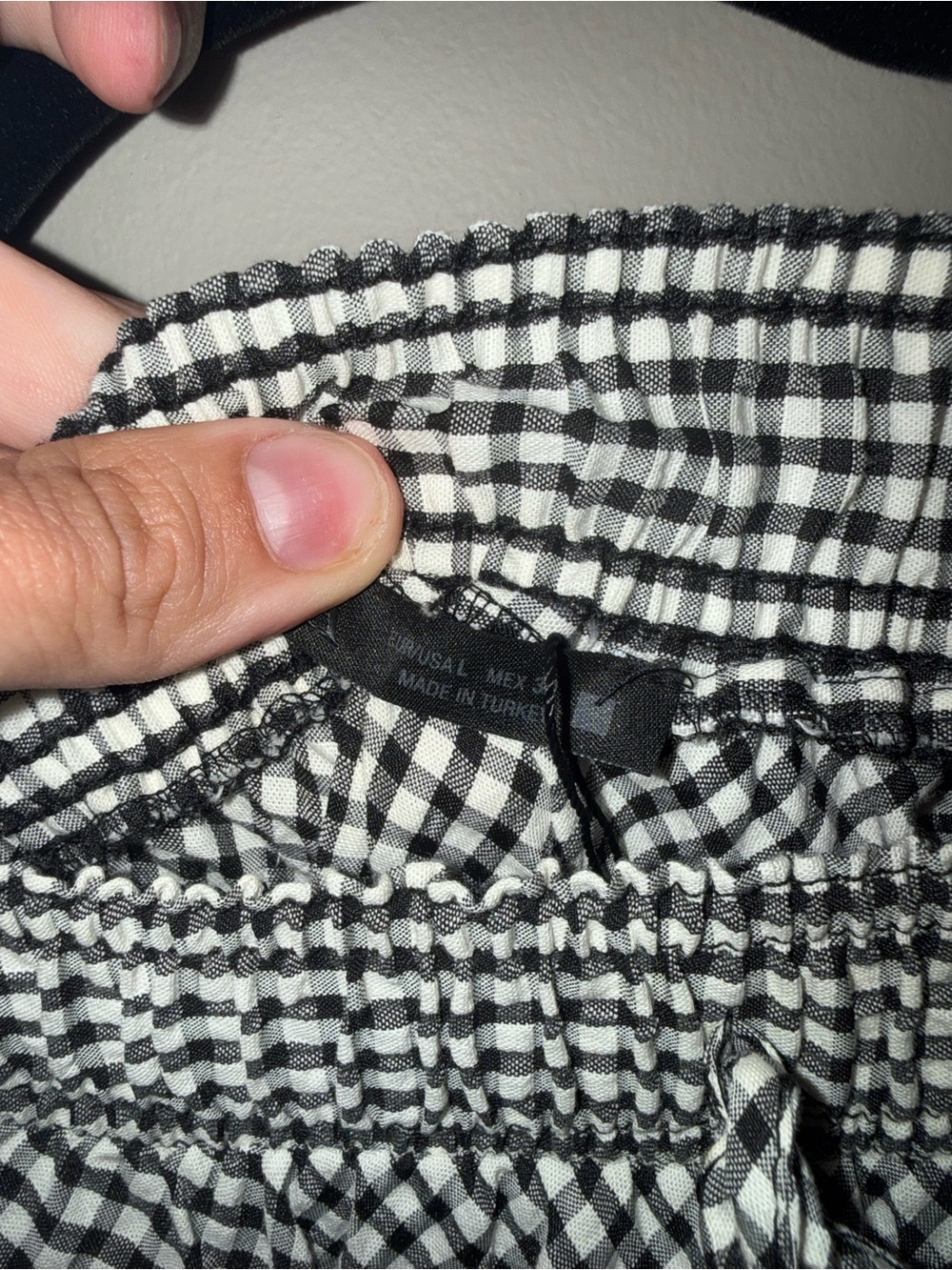 Zara Black and White Gingham Maxi Skirt